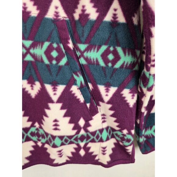 Wrangler Womens Sweatshirt Size Medium Purple Southwestern Aztec 1/4 Zip Fleece - Picture 5 of 13